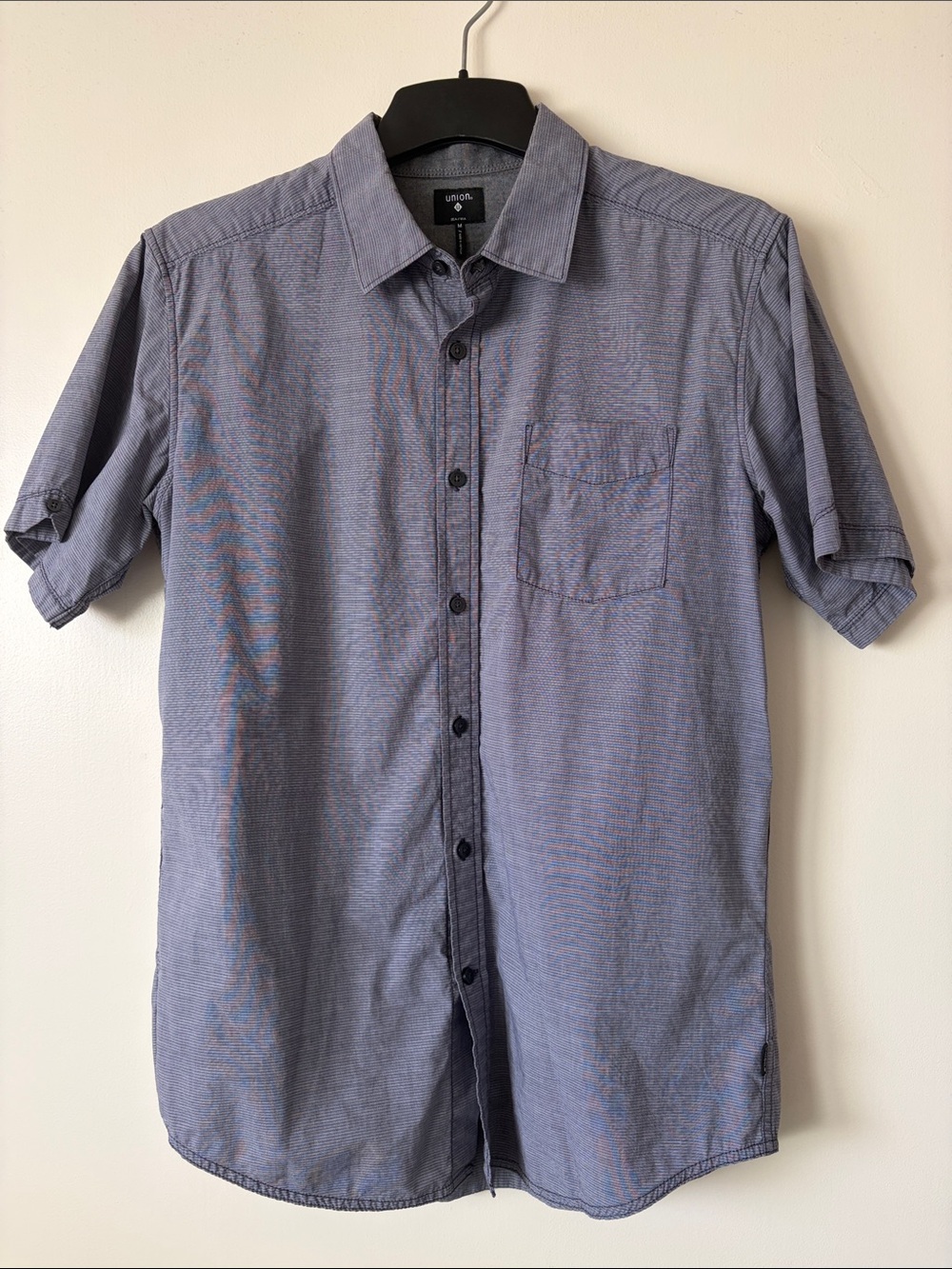 UNIONBAY Men's Short Sleeve Button-Down Shirt in Light Blue
